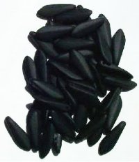 50 5x16mm Opaque Matte Black Dagger Beads